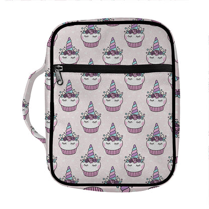 Unicorn Cupcake Pattern Print Front Pocket Bible Bag