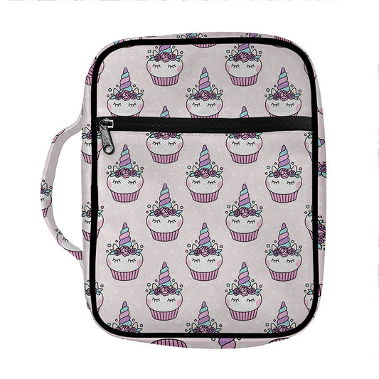 Unicorn Cupcake Pattern Print Front Pocket Bible Bag