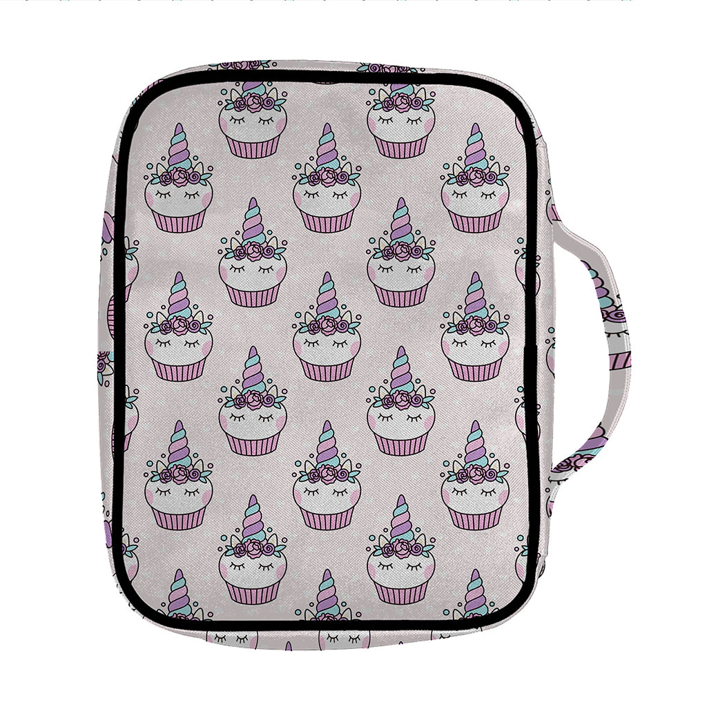 Unicorn Cupcake Pattern Print Front Pocket Bible Bag