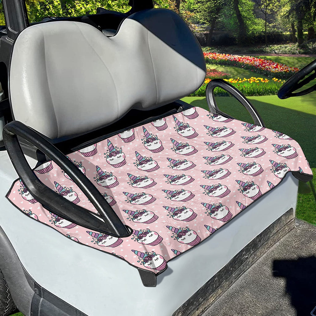 Unicorn Cupcake Pattern Print Golf Cart Seat Cover