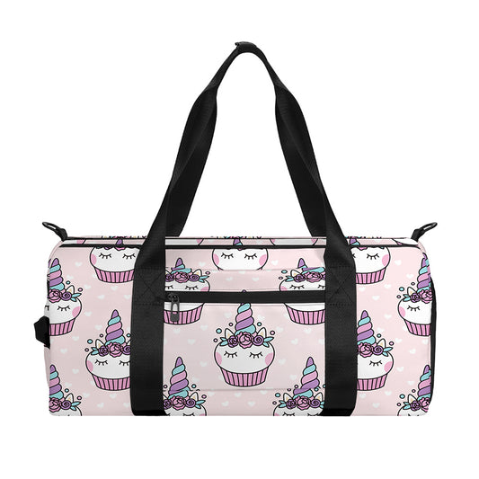 Unicorn Cupcake Pattern Print Gym Bag