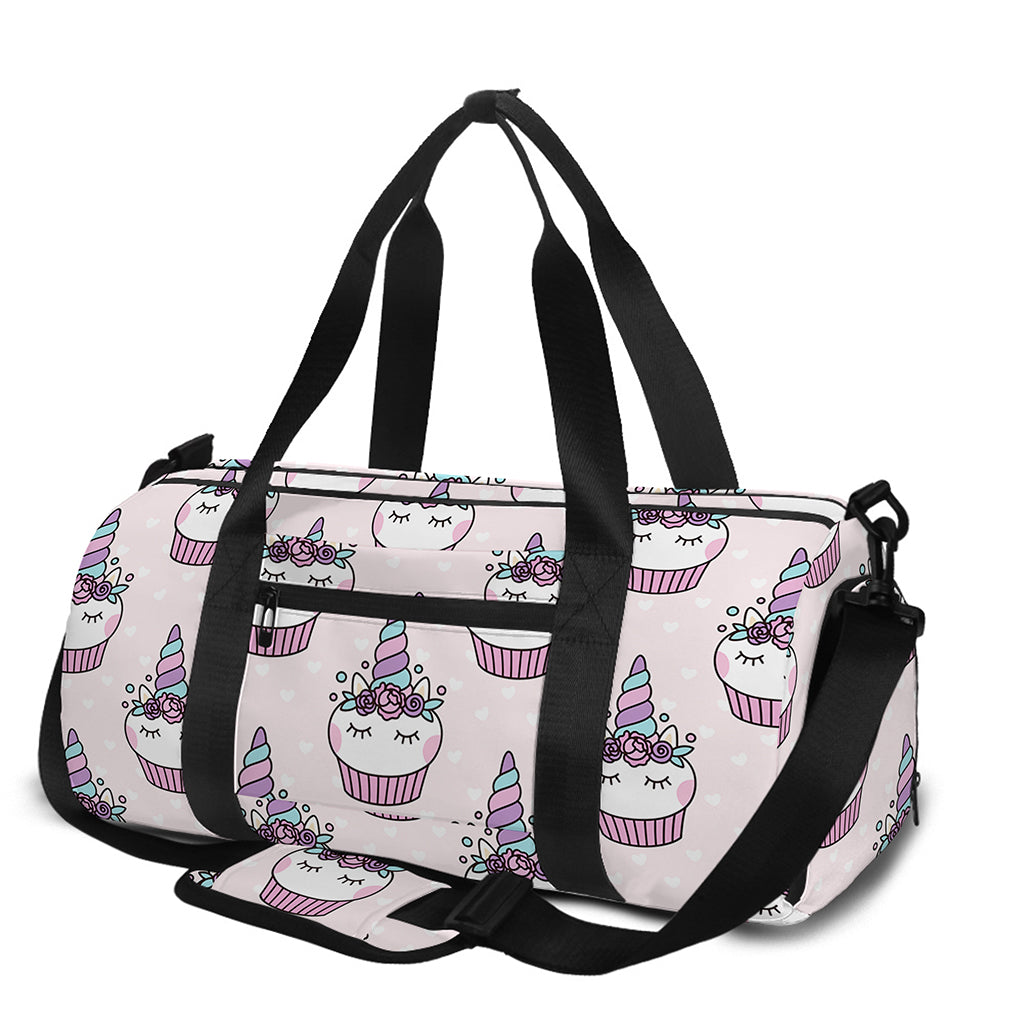Unicorn Cupcake Pattern Print Gym Bag