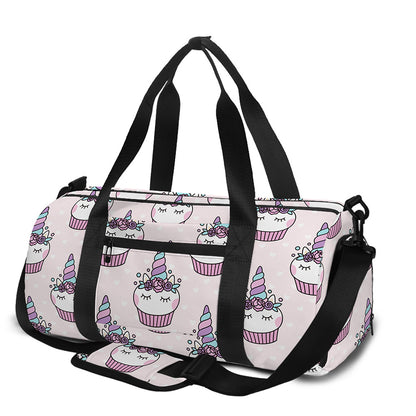 Unicorn Cupcake Pattern Print Gym Bag