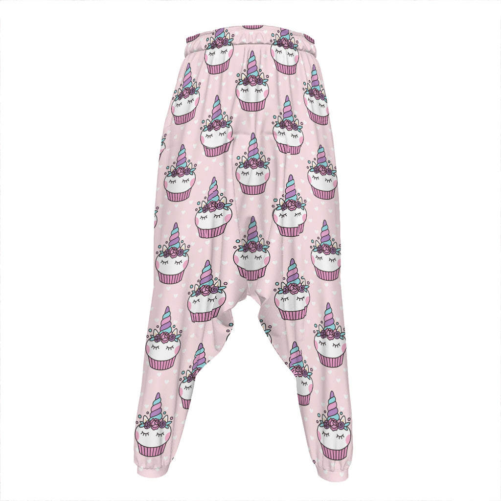Unicorn Cupcake Pattern Print Hammer Pants