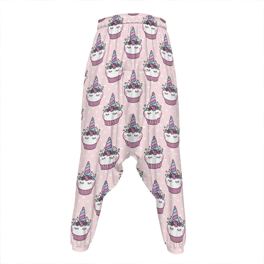 Unicorn Cupcake Pattern Print Hammer Pants