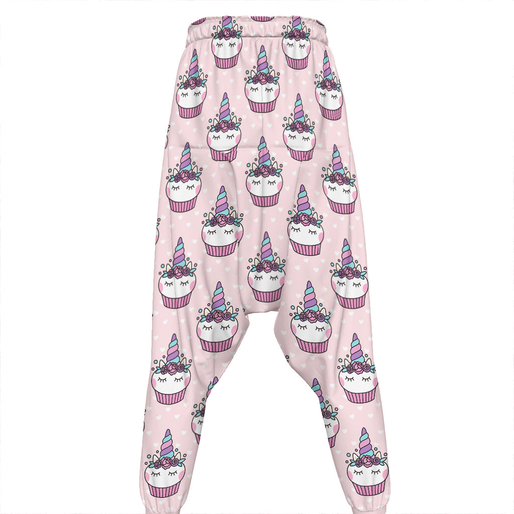 Unicorn Cupcake Pattern Print Hammer Pants