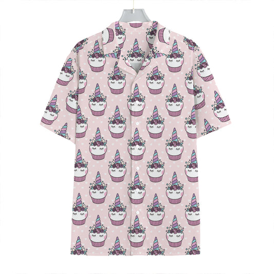 Unicorn Cupcake Pattern Print Hawaiian Shirt
