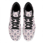 Unicorn Cupcake Pattern Print High Top Leather Sneakers