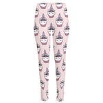 Unicorn Cupcake Pattern Print High-Waisted Pocket Leggings