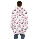 Unicorn Cupcake Pattern Print Hoodie Blanket