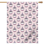 Unicorn Cupcake Pattern Print House Flag