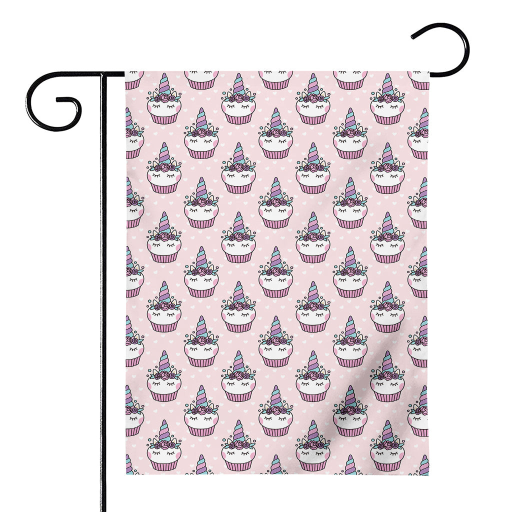 Unicorn Cupcake Pattern Print House Flag