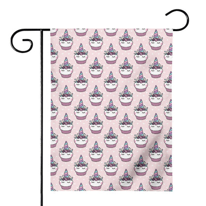 Unicorn Cupcake Pattern Print House Flag