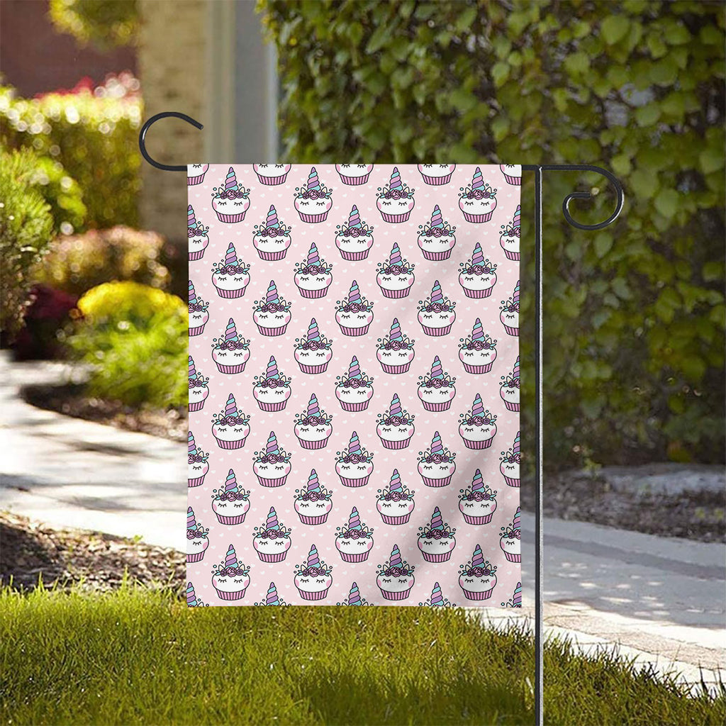 Unicorn Cupcake Pattern Print House Flag