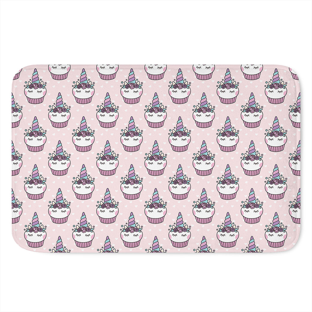 Unicorn Cupcake Pattern Print Indoor Door Mat