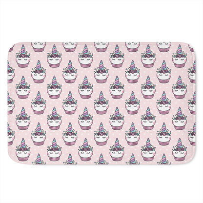 Unicorn Cupcake Pattern Print Indoor Door Mat