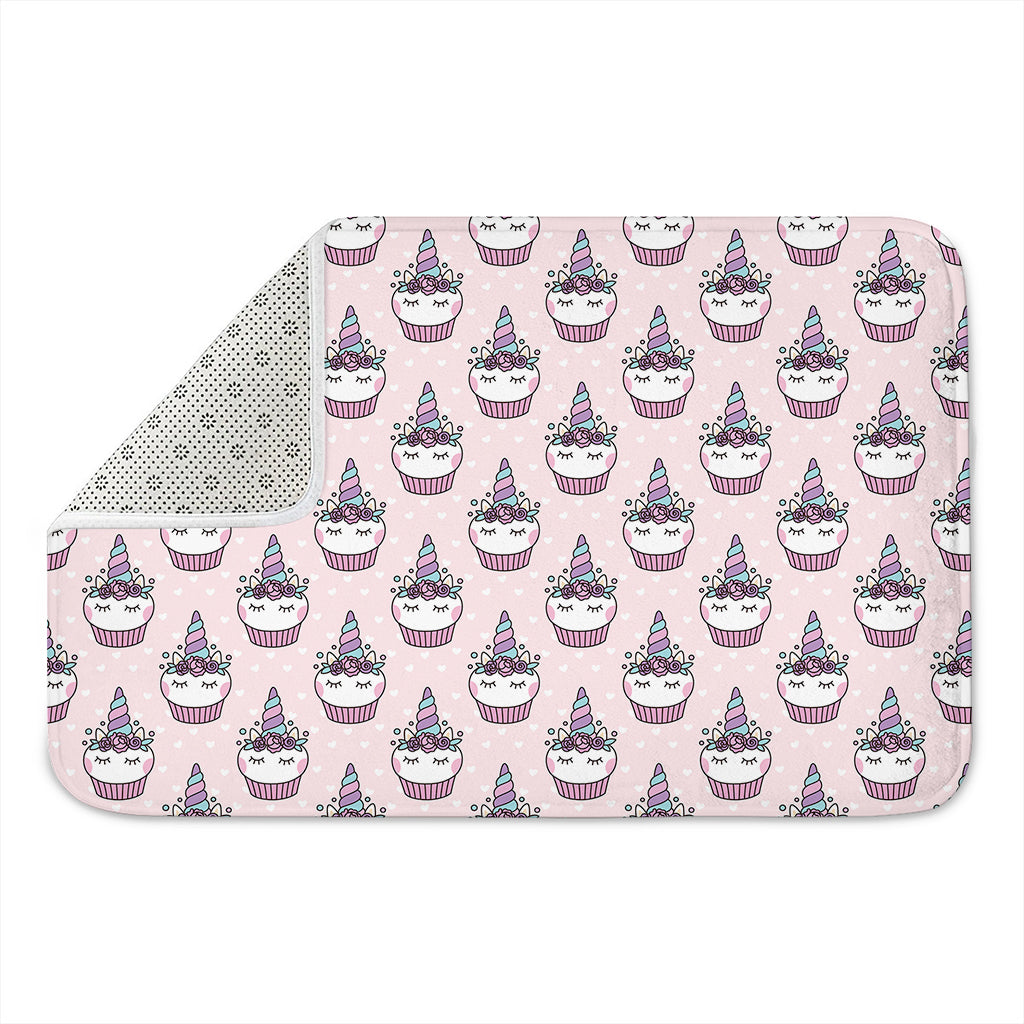 Unicorn Cupcake Pattern Print Indoor Door Mat