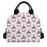 Unicorn Cupcake Pattern Print Insulated Lunch Bag