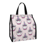 Unicorn Cupcake Pattern Print Insulated Lunch Tote