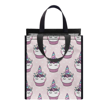 Unicorn Cupcake Pattern Print Insulated Lunch Tote