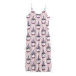 Unicorn Cupcake Pattern Print Jersey Midi Cami Dress