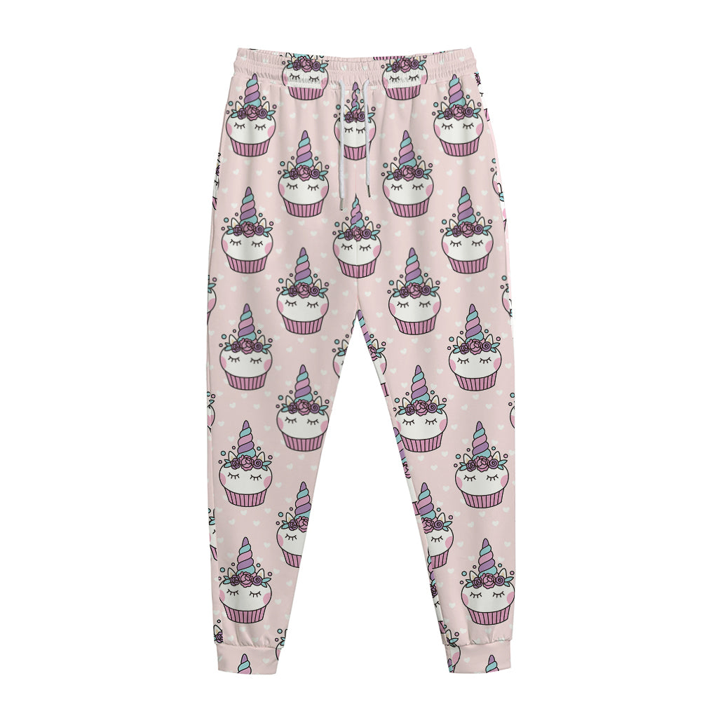 Unicorn Cupcake Pattern Print Jogger Pants