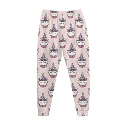 Unicorn Cupcake Pattern Print Jogger Pants