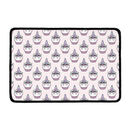 Unicorn Cupcake Pattern Print Kitchen Mat