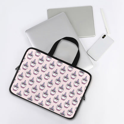 Unicorn Cupcake Pattern Print Laptop Sleeve With Handle