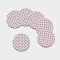 Unicorn Cupcake Pattern Print Leather Coaster Set