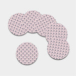 Unicorn Cupcake Pattern Print Leather Coaster Set