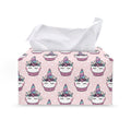 Unicorn Cupcake Pattern Print Leather Tissue Box Cover