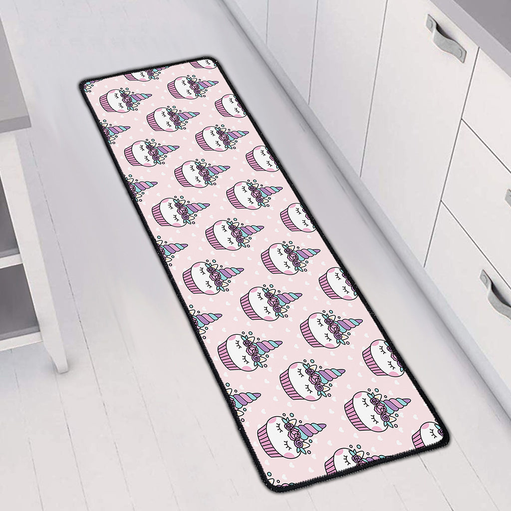 Unicorn Cupcake Pattern Print Long Kitchen Mat