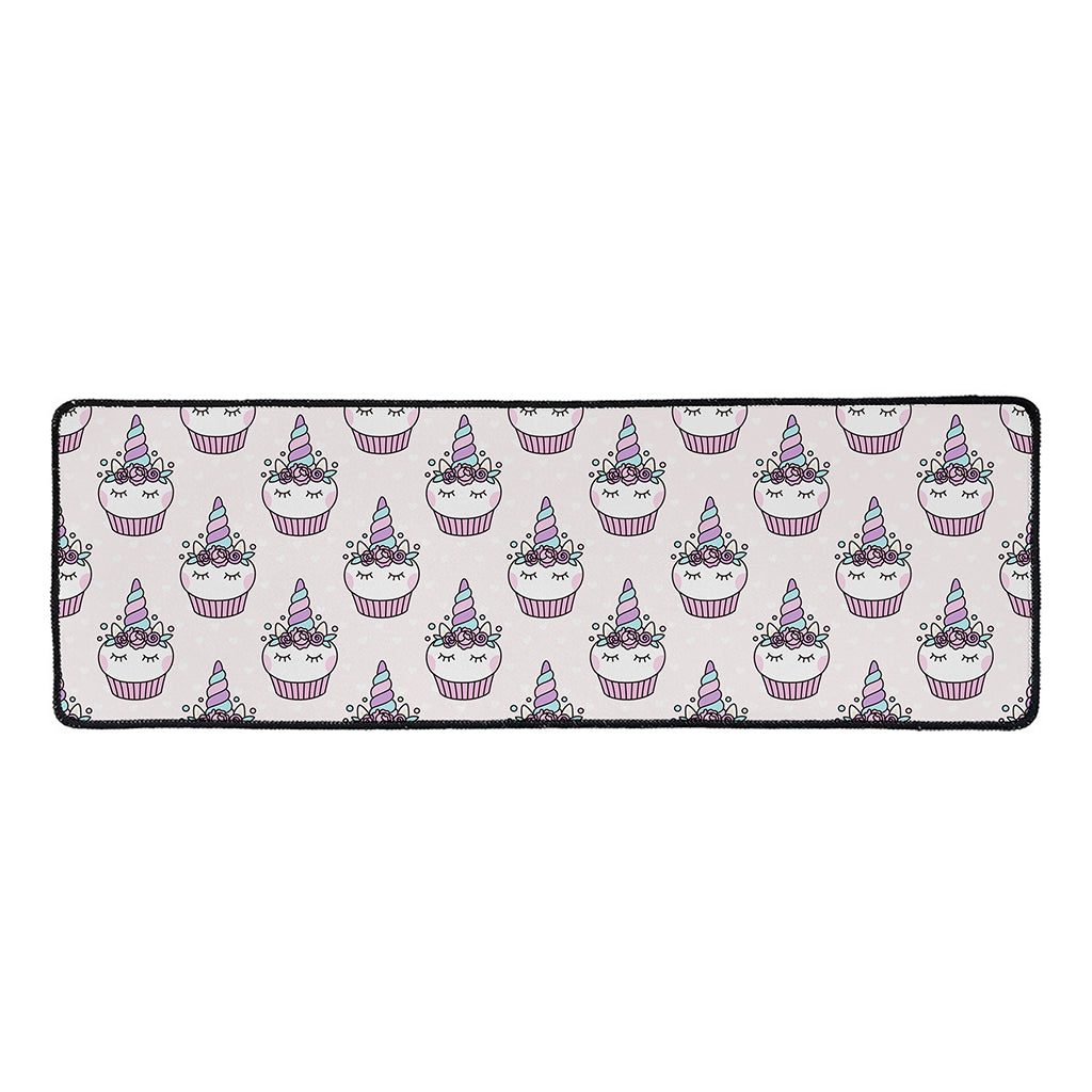 Unicorn Cupcake Pattern Print Long Kitchen Mat