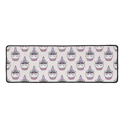 Unicorn Cupcake Pattern Print Long Kitchen Mat