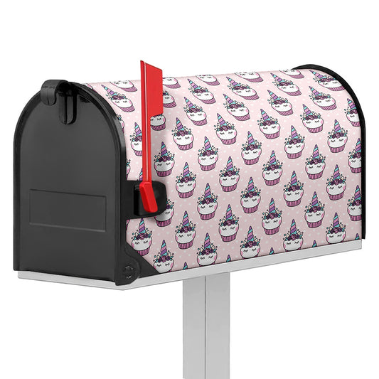 Unicorn Cupcake Pattern Print Mailbox Cover