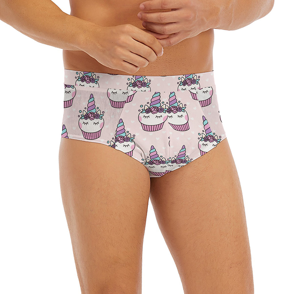 Unicorn Cupcake Pattern Print Men's Briefs