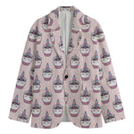 Unicorn Cupcake Pattern Print Men's Cotton Blazer