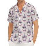 Unicorn Cupcake Pattern Print Men's Deep V-Neck Shirt
