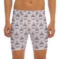 Unicorn Cupcake Pattern Print Men's Long Boxer Briefs