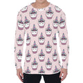 Unicorn Cupcake Pattern Print Men's Long Sleeve T-Shirt
