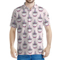 Unicorn Cupcake Pattern Print Men's Polo Shirt