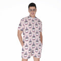 Unicorn Cupcake Pattern Print Men's Romper