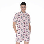 Unicorn Cupcake Pattern Print Men's Rompers