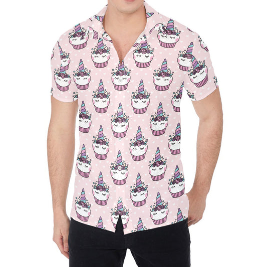 Unicorn Cupcake Pattern Print Men's Shirt