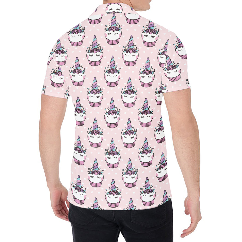 Unicorn Cupcake Pattern Print Men's Shirt