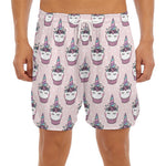 Unicorn Cupcake Pattern Print Men's Split Running Shorts