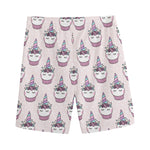 Unicorn Cupcake Pattern Print Men's Sports Shorts