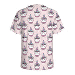 Unicorn Cupcake Pattern Print Men's Sports T-Shirt