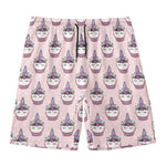 Unicorn Cupcake Pattern Print Men's Swim Trunks